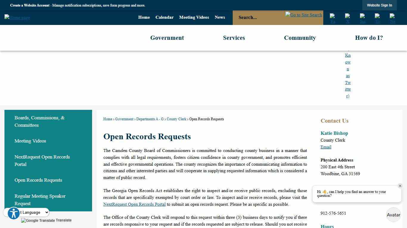 Open Records Requests | Camden County, GA - Official Website