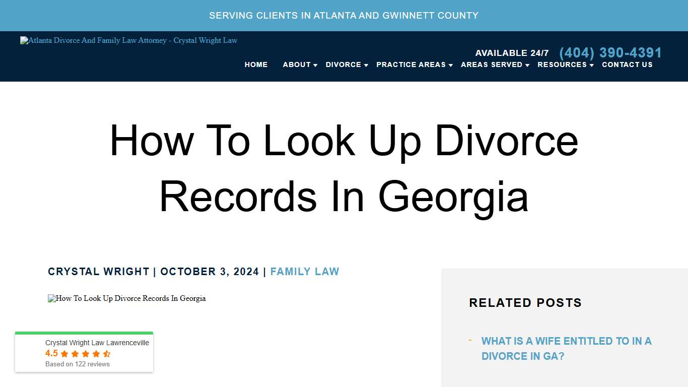 How To Look Up Divorce Records In Georgia - Lawrenceville, GA - Crystal Wright Law